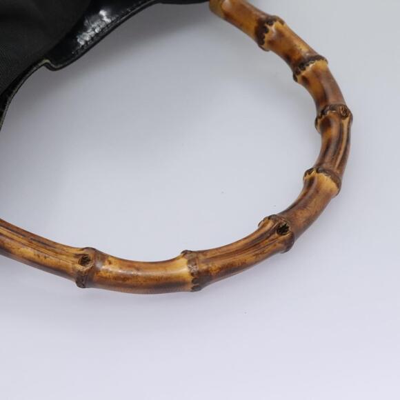 GUCCI Bamboo Hand Bag Nylon Black 001 2058 1577 5 - Picture 8 of 16